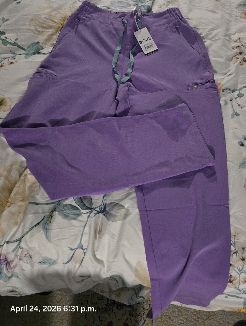 Figs Womens Lavender Evans Style Scrub Pants